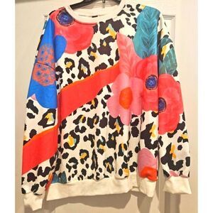Women's Fun & Colorful Sweatshirt Top/Soft & Cozy/New Without Tags/Size L